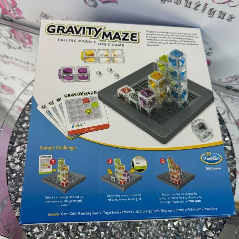 ThinkFun Gravity Maze Falling Marble Logic Game cards fun gravity logic
